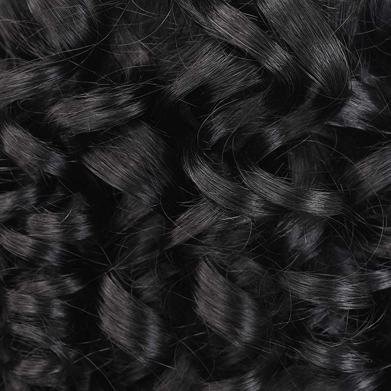 bouncy curl natural black drawstring human hair ponytail extensions
