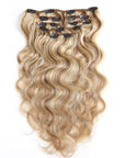 blonde highlights brazilian remy hair clip in human hair extensions
