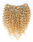qvr jerry curly blonde clip in human hair extensions 