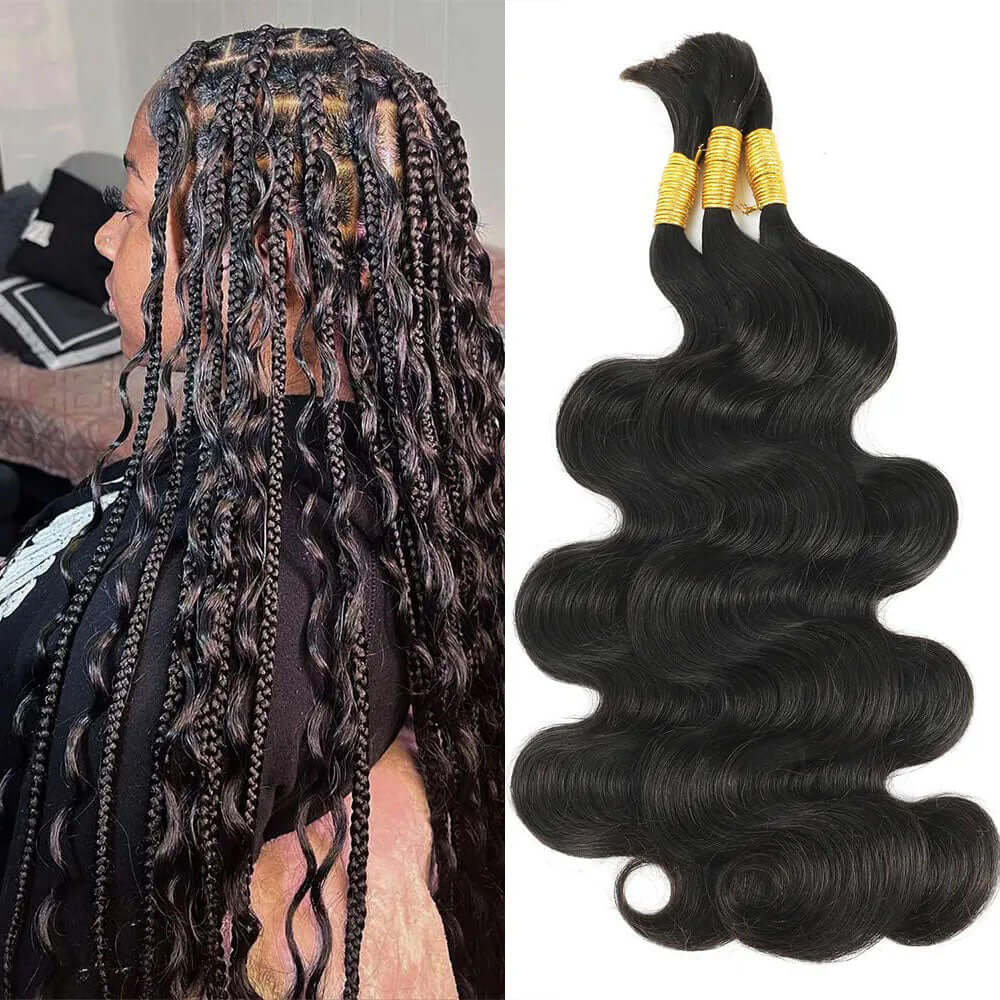 lightweight body wave bulk braiding hair