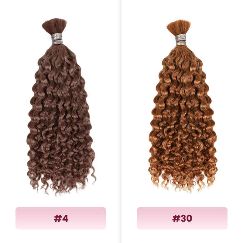 #4 and #30 water wave bulk hair extensions for braiding