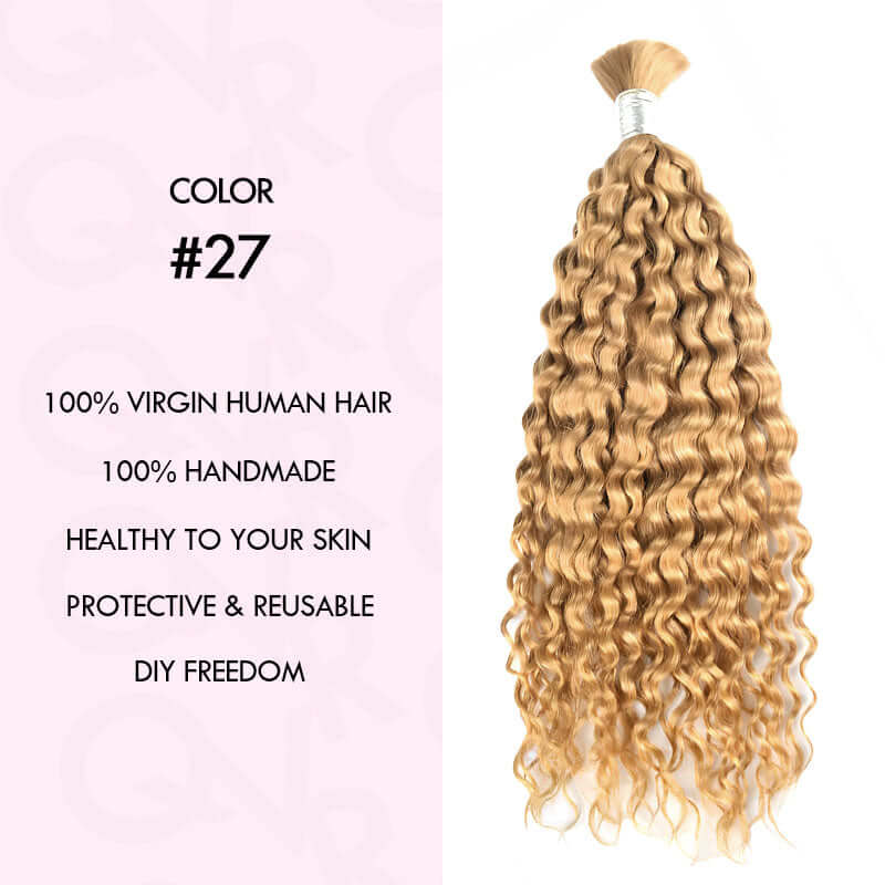 100 human hair honey blonde bulk braiding hair