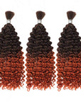 black to red water wave bulk human hair for braiding