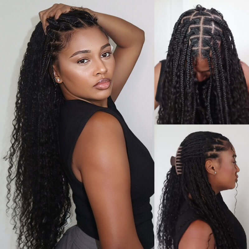 qvr water wave natura black bulk hair extensions for boho braiding