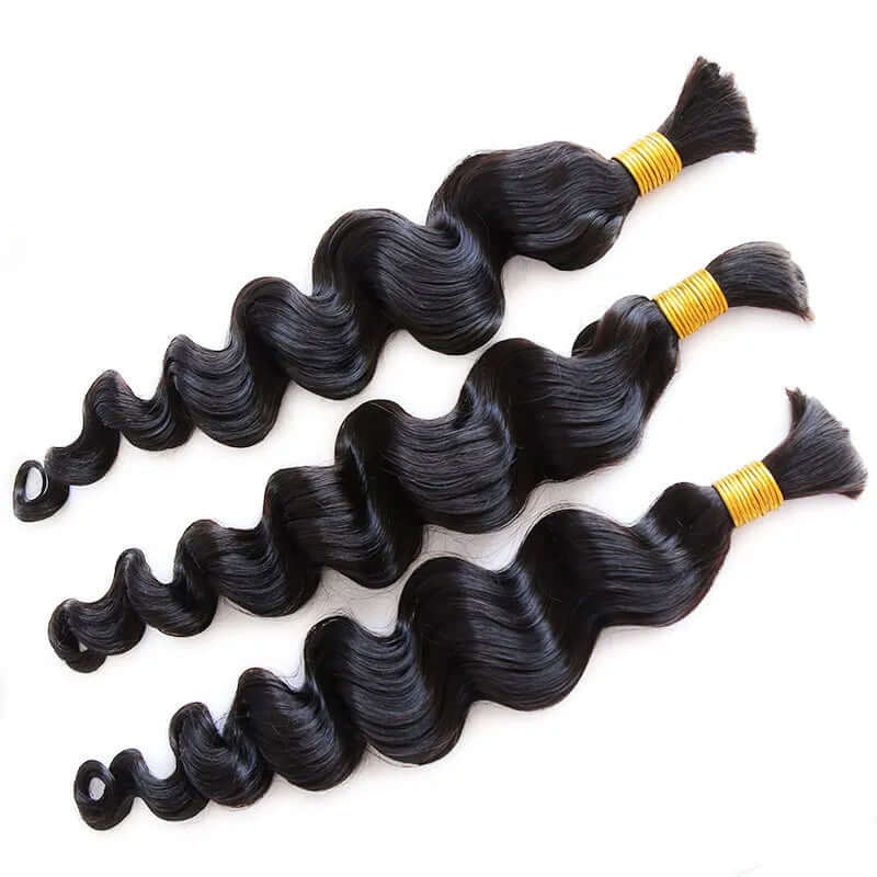 3 bundles loose wave human hair bulk braiding hair