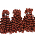3 packs human hair reddish brown bouncy curly bulk extensions