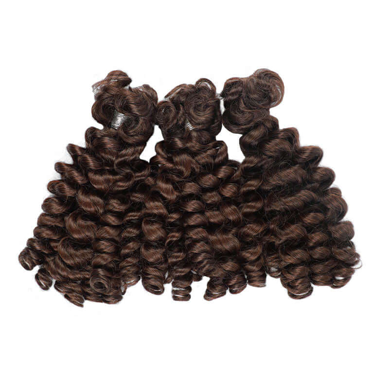 human hair dark brown bouncy curl bulk hair extensions