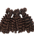 human hair dark brown bouncy curl bulk hair extensions