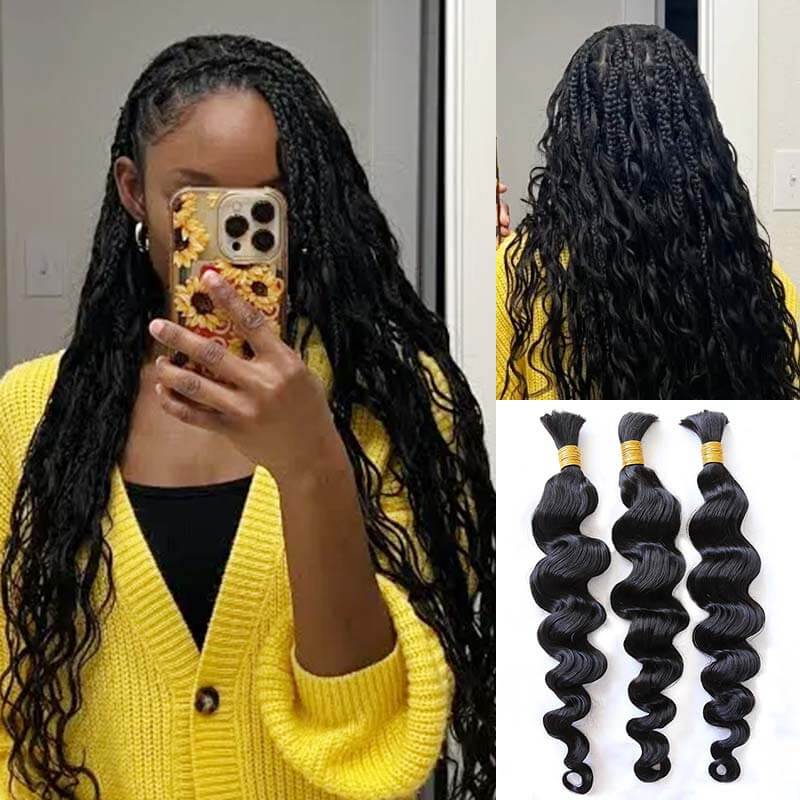 qvr human braiding bulk hair body wave hair texture