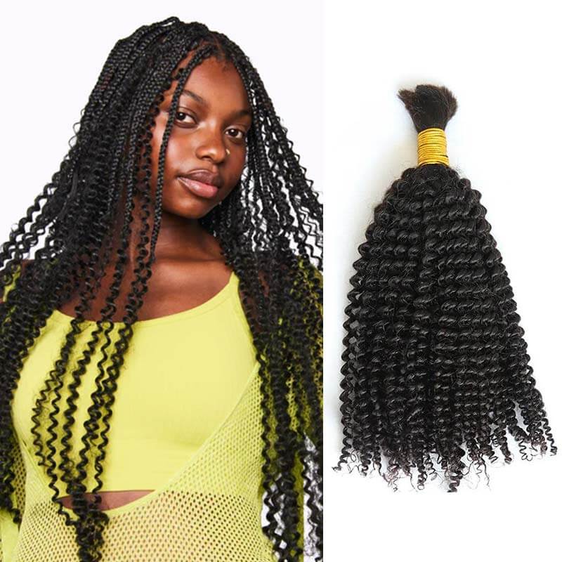 kinky curly human bulk hair for black women
