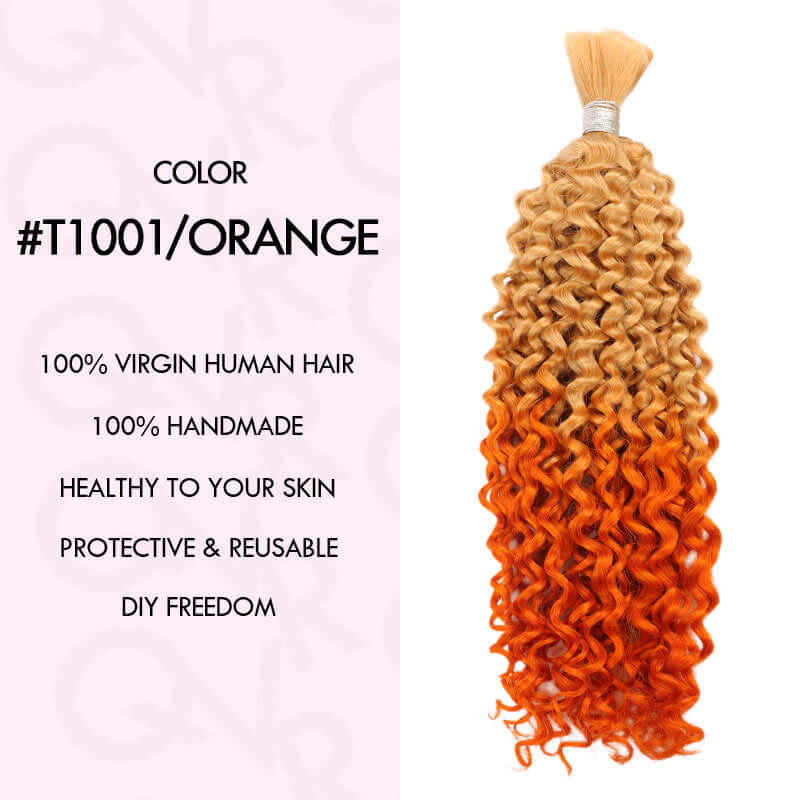 qvr ombre water wavy braiding human bulk hair