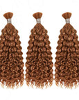 3 pack auburn brown bulk human hair for braiding
