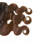 Brown body wave crochet human hair extensions in 