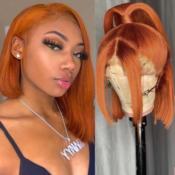 natural look ginger short bob wigs