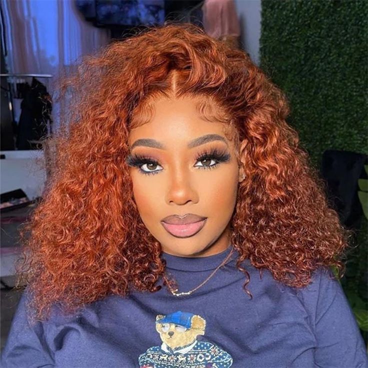 qvr wigs curly lace part wig in ginger orange for black women