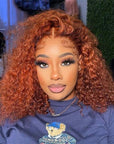 qvr wigs curly lace part wig in ginger orange for black women