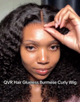 QVR Burmese Curly 5X5 Lace Closure Wig Ready To Go Design Virgin Human Hair Wigs