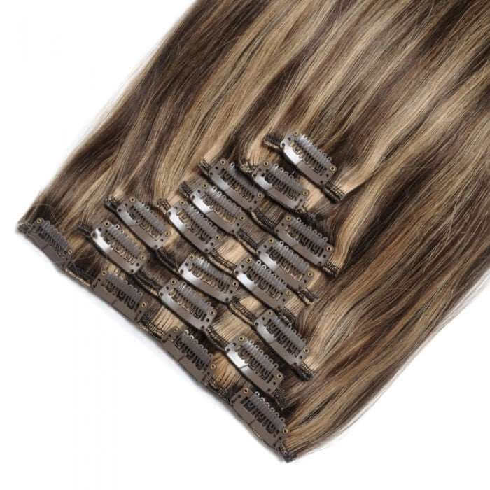 clip in human hair extensions blonde highlights color