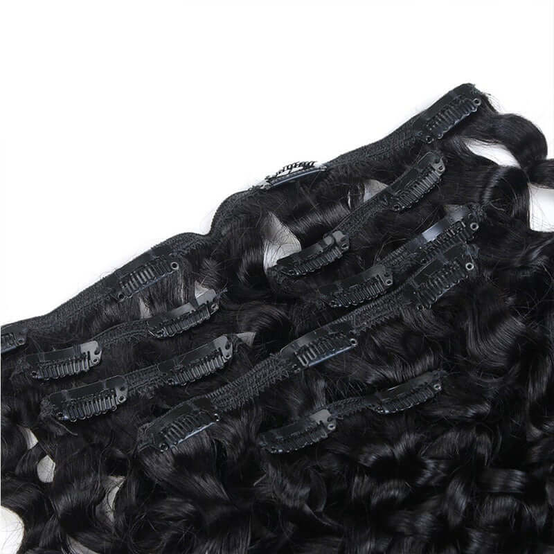 brazilian human hair clip in hair extensions