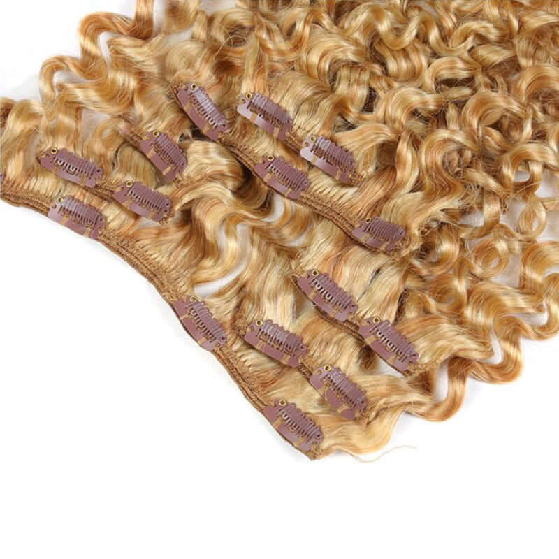 qvr 100% human hair blonde clip in extensions