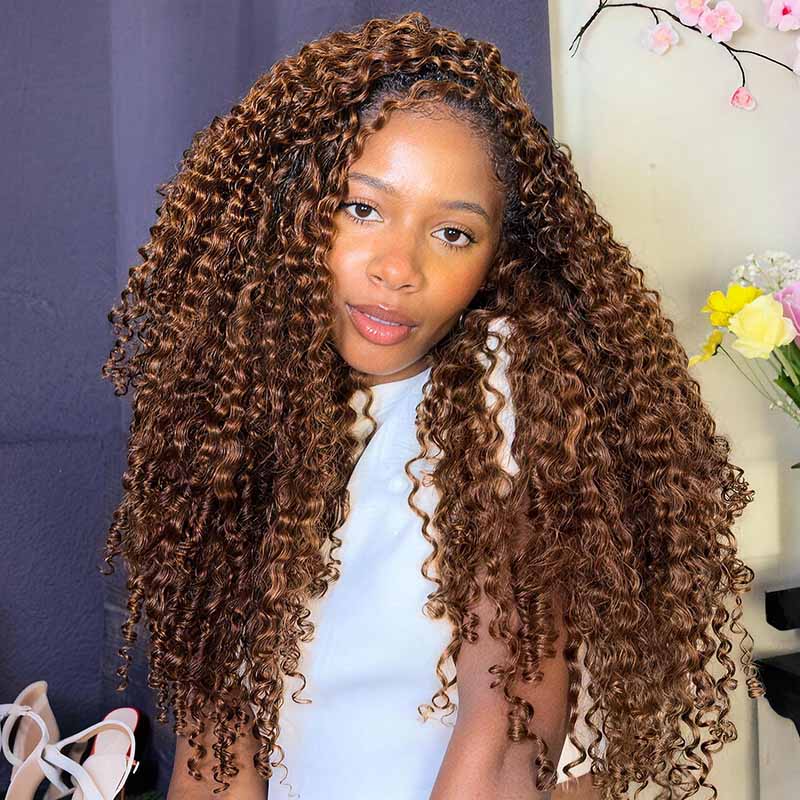 QVR Seamless Burmese Curly Feather Crochet Hair Highlight 