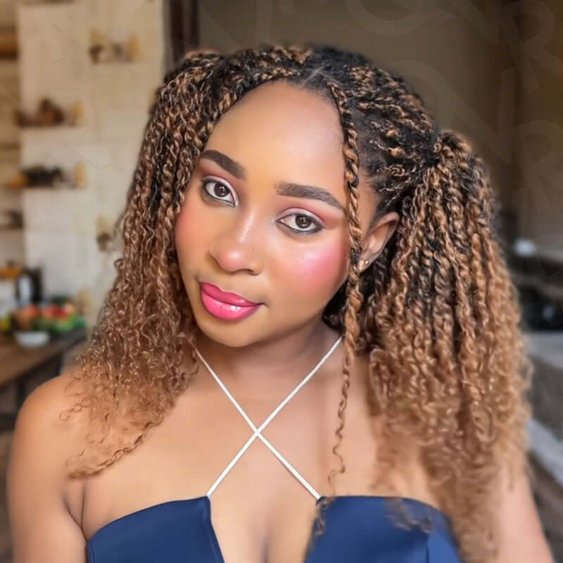 27/30 mixed colored afro kinky human hair extensions