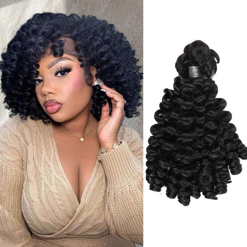 qvr black boucy curly afro bulk braiding hair