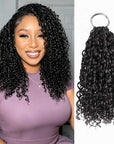 4 Packs $134|  QVR Ramen Curl Crochet Hair Natural Black Machine Made Feather Human Hair Extension