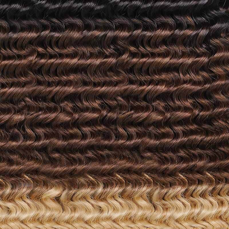 honey blonde end crochet braids extensions small kinky curly texture