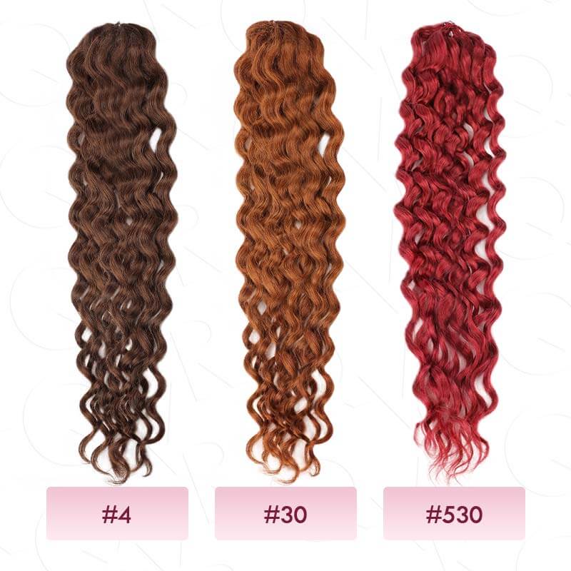3 color packs 4 and 30 and 350 water wave crochet braids human hair extensions