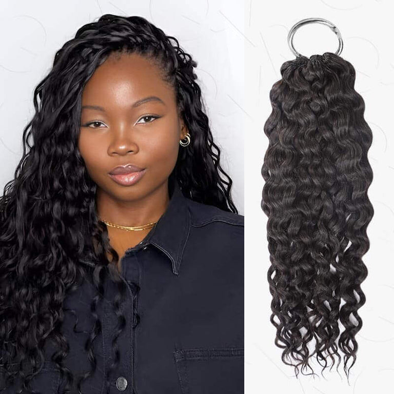 wavy crochet braids hair extensions natural black colored