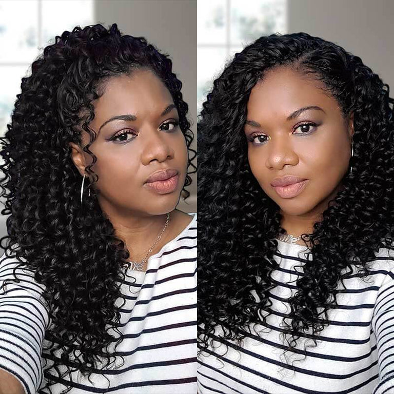 QVR Natural Black Deep Wave Human Hair Crochet Extensions – QVR Hair