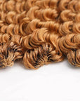 honey blonde colored deep wave crochet braids reusable