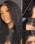 QVR Realistic Curly Edges Glueless High Transparency Lace Front Human Hair Wig