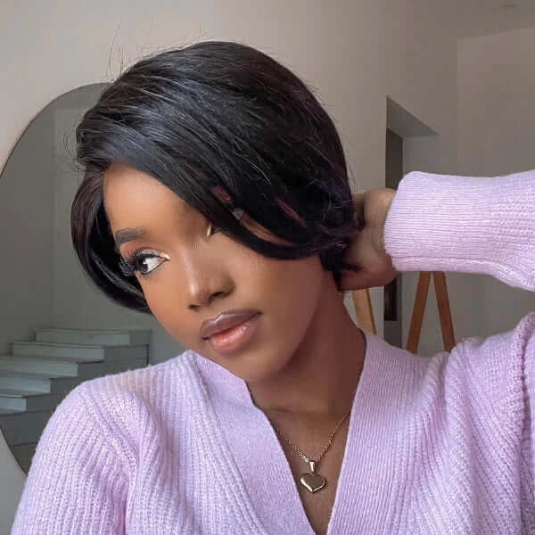 natural black pixie cut short wigs for confident black women