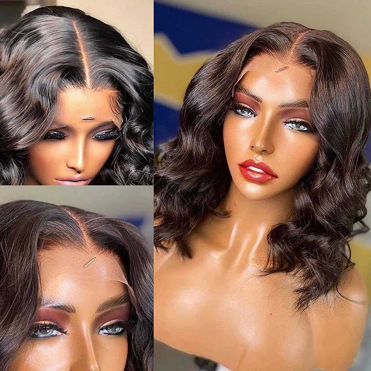 loose wave human hair bob wigs, beginner-friendly lace front short bob wigs