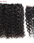 water wave natural black human hair bundles with 4x4 closured human hair weave