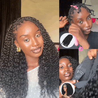 QVR Miracle Knots X Half Wig Hack Seamless Miracle Braids Human Hair Crochet Weave Hair Extension