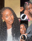 FIXED PRICE|QVR Brown Highlight Miracle Knots X Half Wig Hack Seamless Miracle Braids Human Hair Crochet Weave Hair Extension