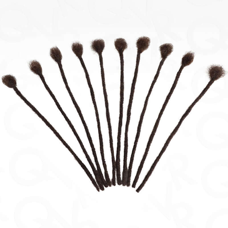 8 loc dark brown human hair dreadlock extension