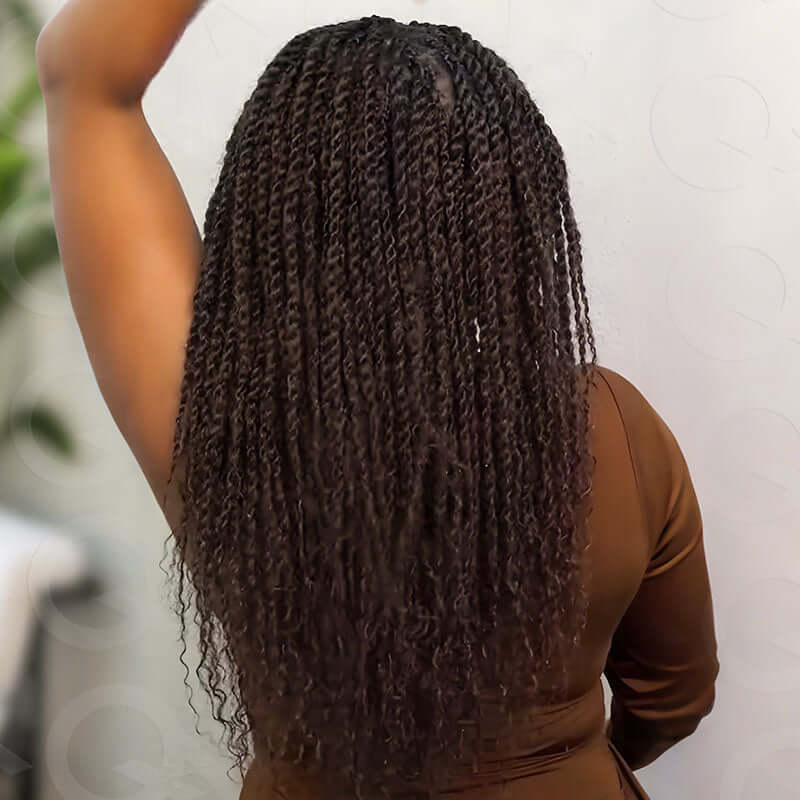 dark brown colored soft afro kinky hair human hair extensions