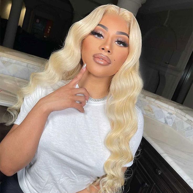 body wave 613 blonde human hair lace wigs for black women