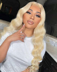 body wave 613 blonde human hair lace wigs for black women