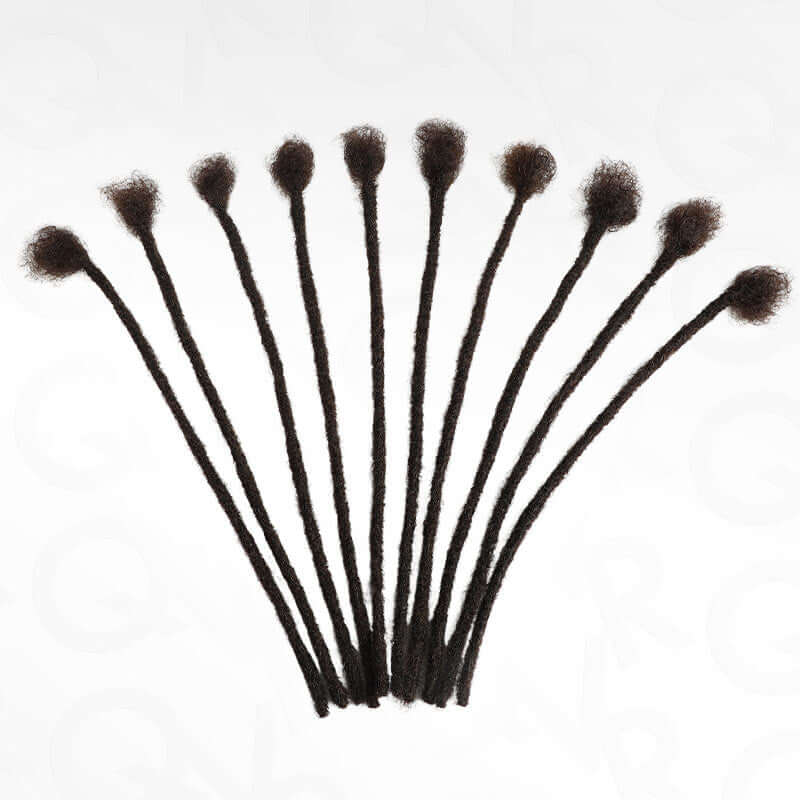 8 loc deep brown colored human hair dreadlock extensions