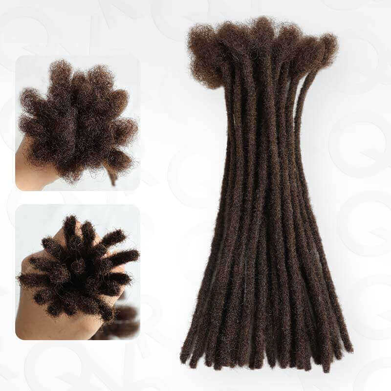dark brown colored human hair dreadlock extensions
