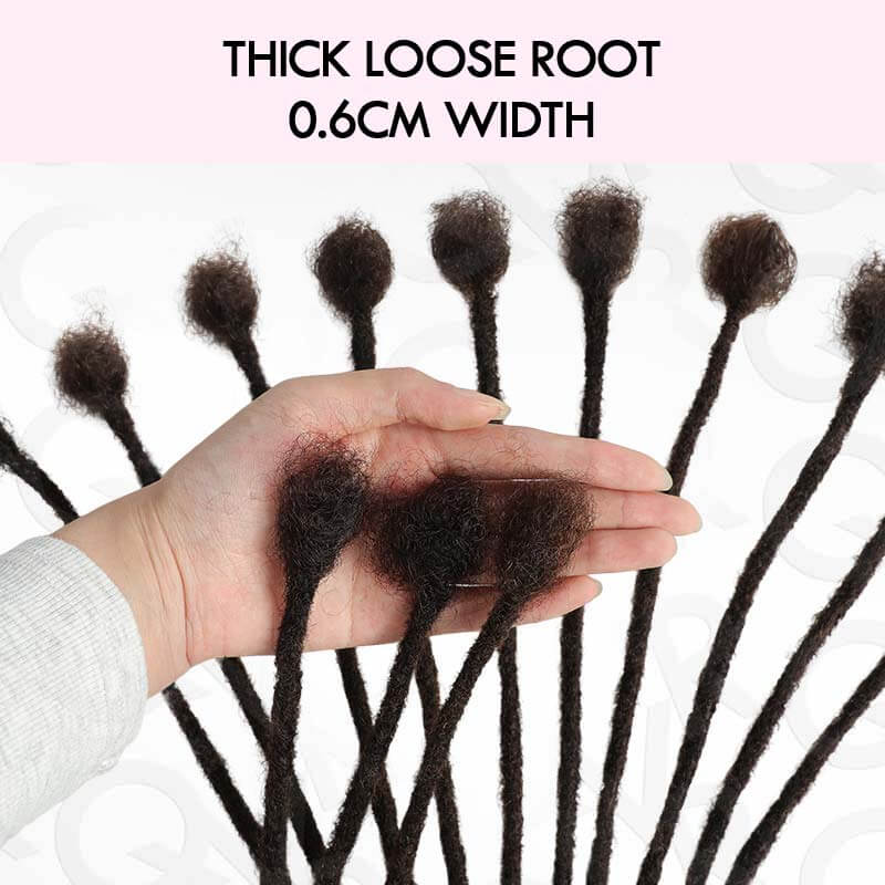 thick roots deep brown colored human hair dreadlock extensions
