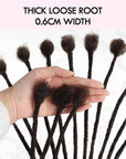 thick roots deep brown colored human hair dreadlock extensions