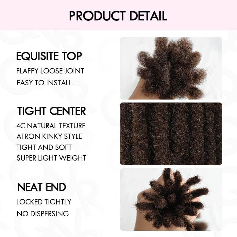 product details of dark brown human hair dreadlock extensions
