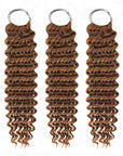 Auburn brown deep wave crochet hair extensions in 