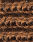 Auburn brown deep wave crochet human hair extension, 